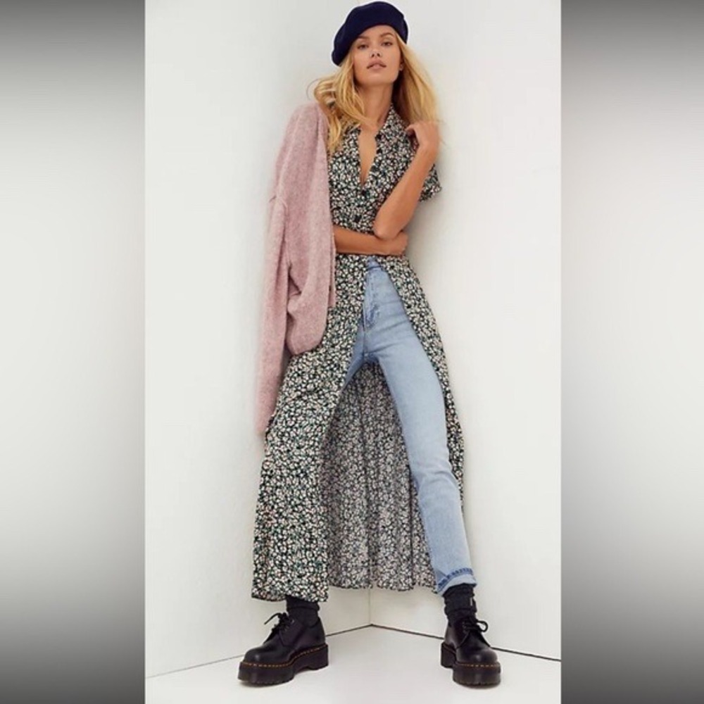 Free People Debbie Jean Shirtdress Maxi Fairycore Prairie Festival Romantic Edgy